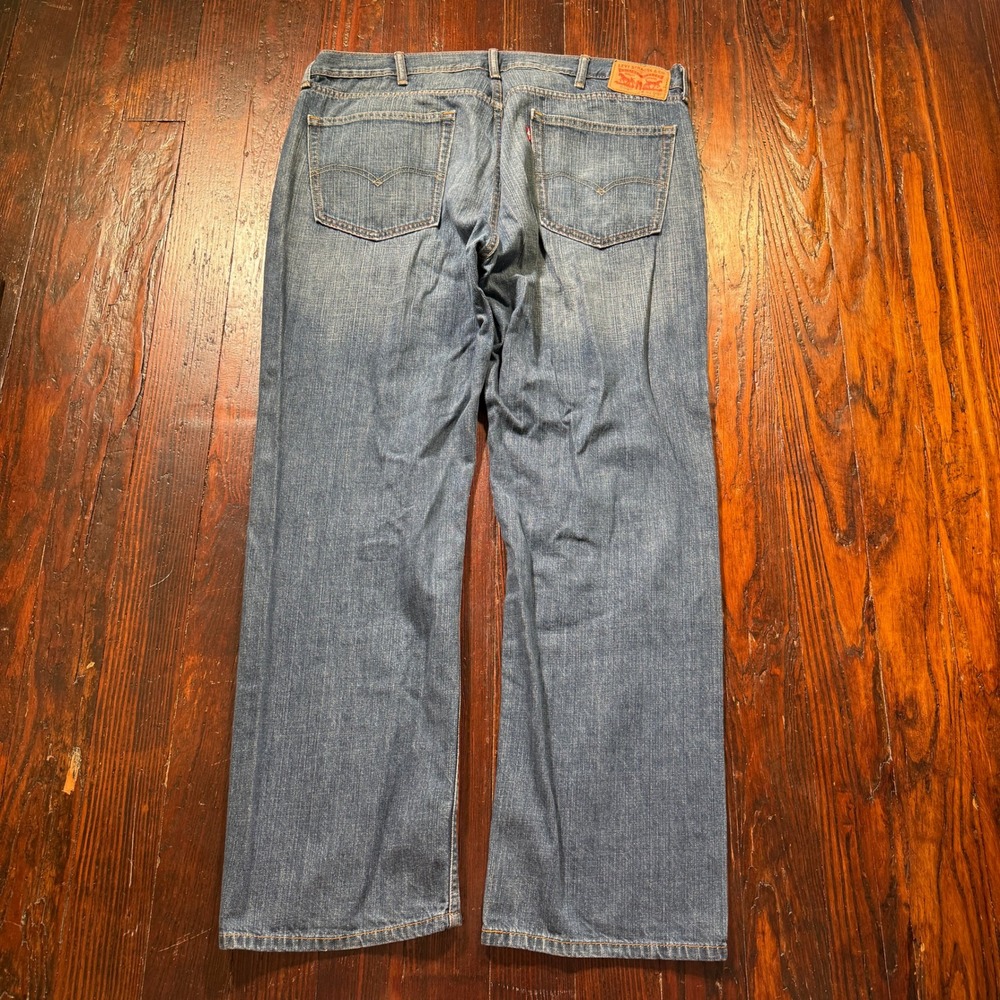 Levis 559 Jeans Mens 40x32 Blue Relaxed Straight Faded Whiskers 90s Skater - Picture 2 of 10